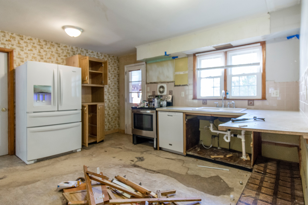 Before basement remodeling at Smith Residence in Bethel CT showing basement area before layout improvements